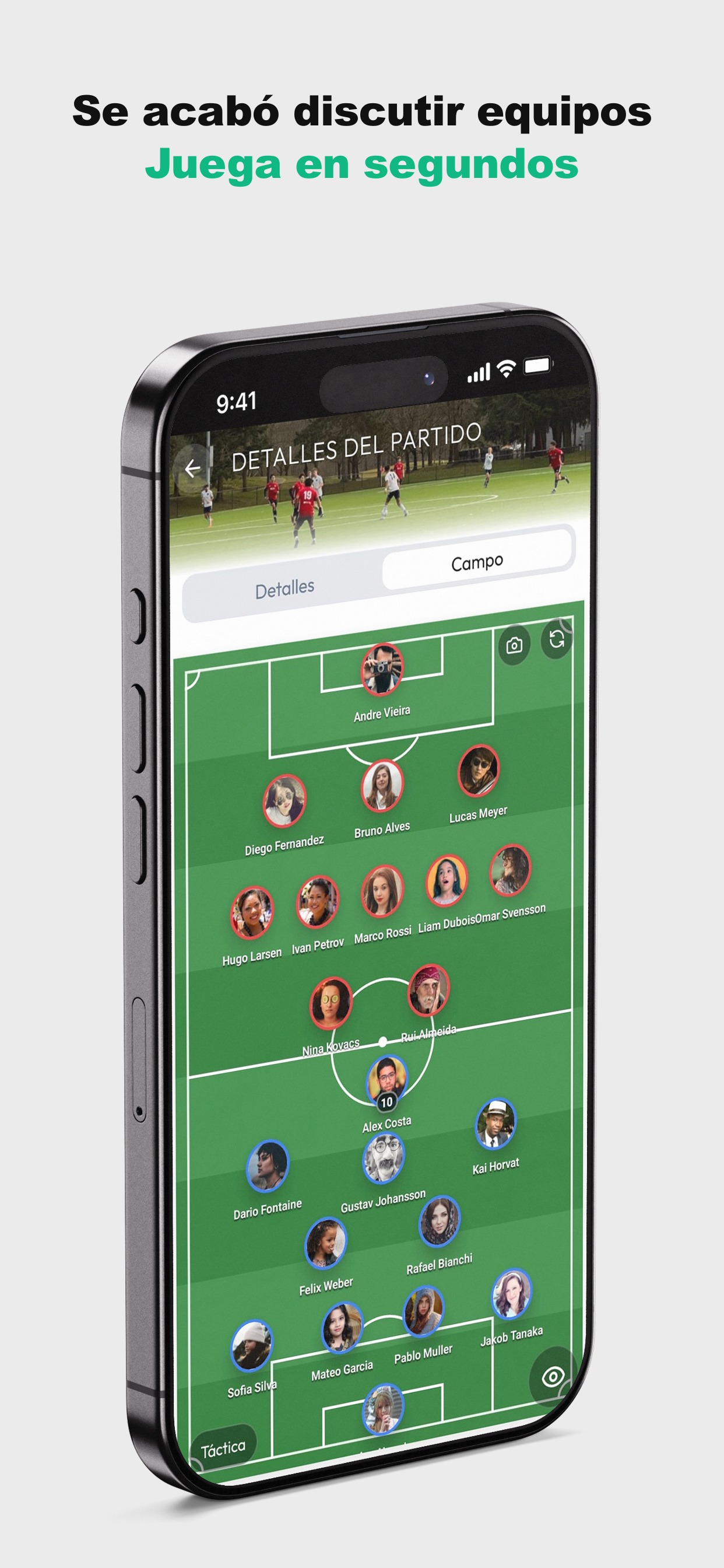 Se acabó discutir equipos — Juega en segundos